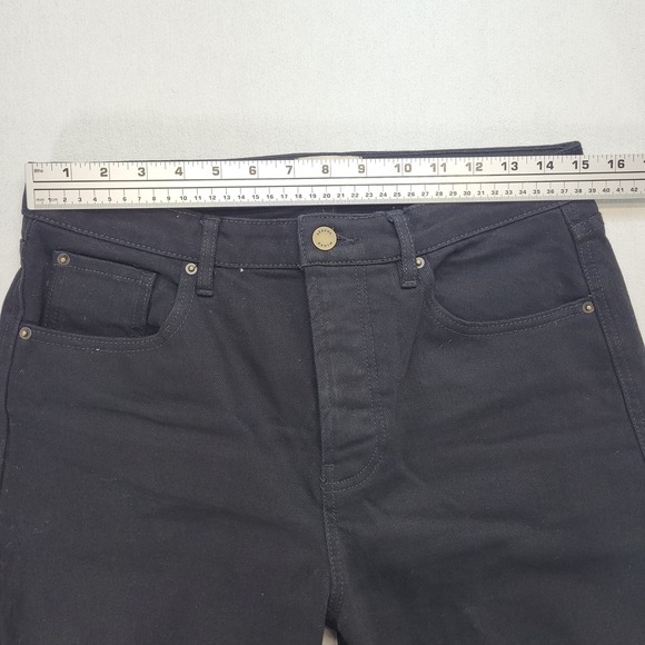Sezane Denim Jeans Womens US 8 Black Straight Leg High Rise Button Fly Denim - Picture 8 of 11
